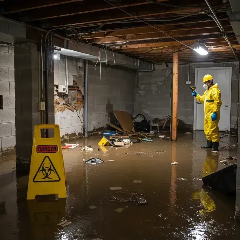 Flooded Basement Electrical Hazard in Cayuga, IN Property