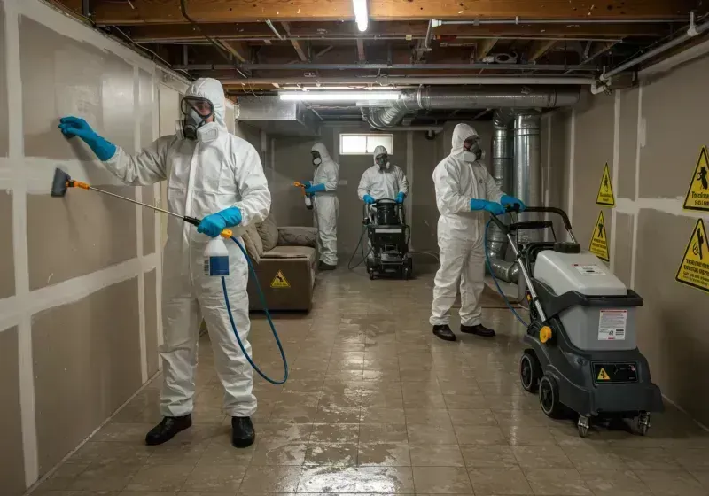 Basement Moisture Removal and Structural Drying process in Cayuga, IN